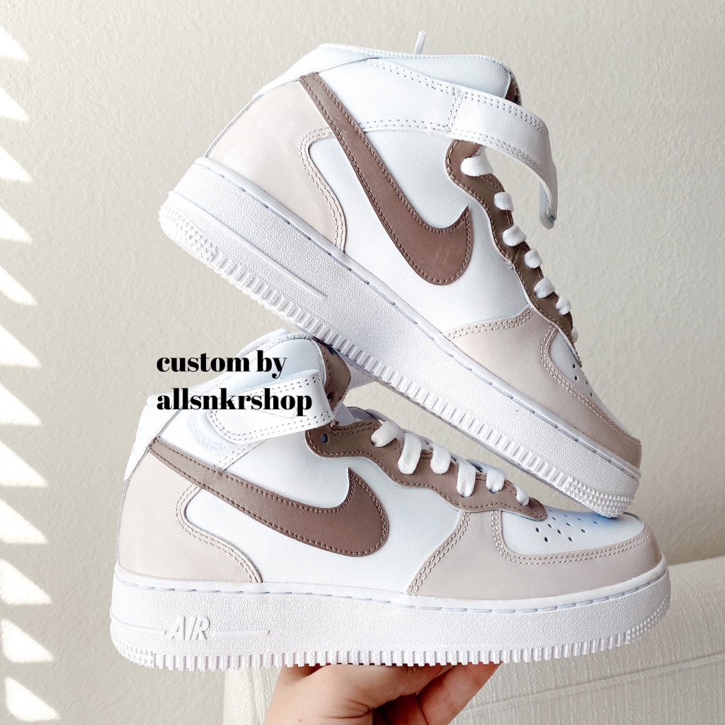 Nike Air Force 1 Mid Custom Coffee Brown